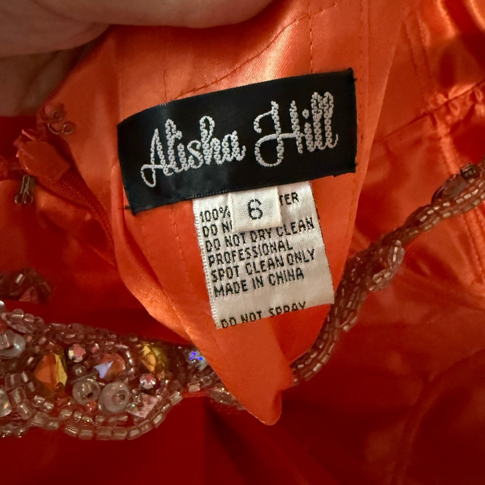 Orange Alisha Hill size 6 prom dress
